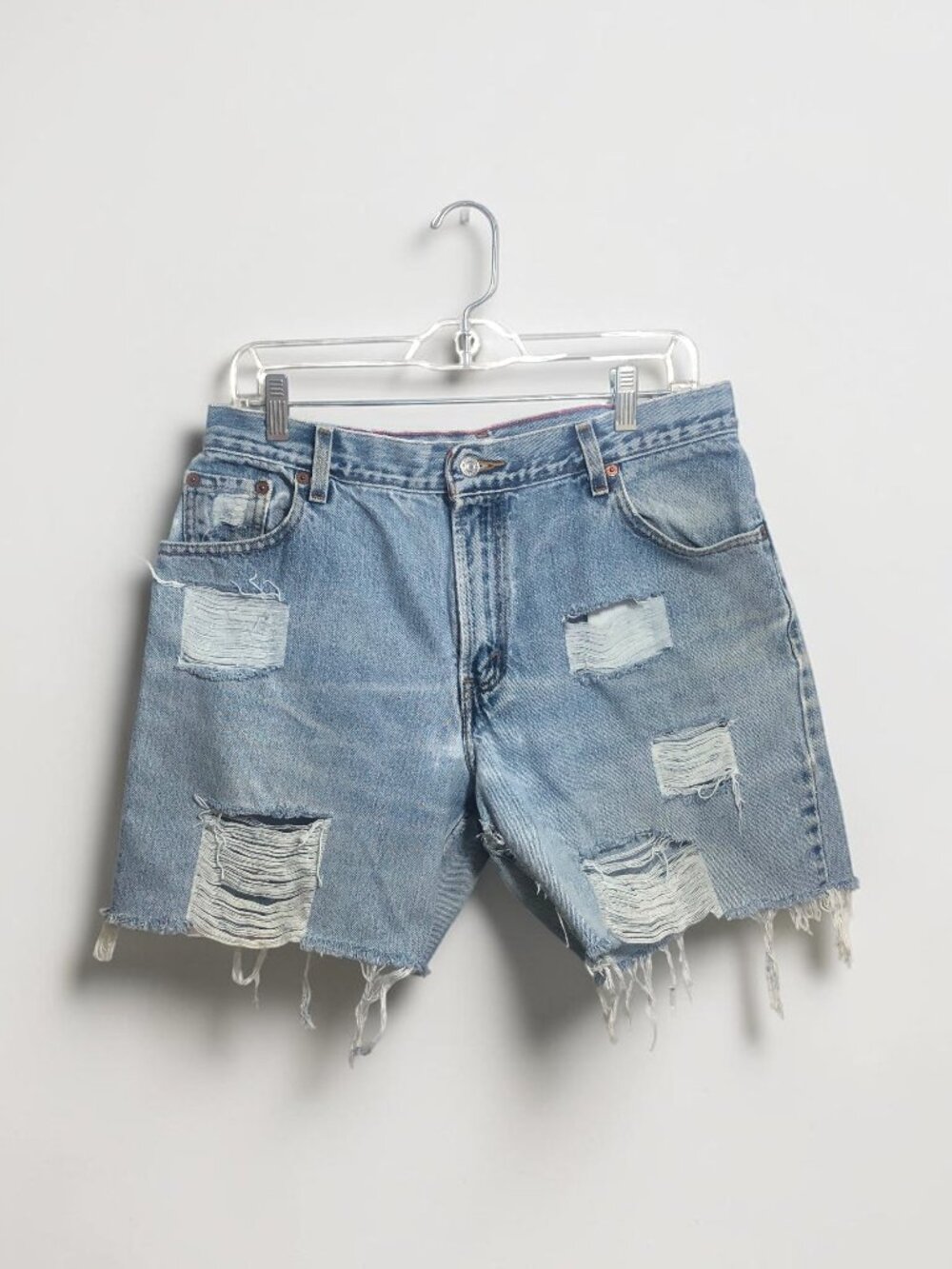 Levi's 550 VTG Cutoff Women's Shorts Distressed Denim Frayed Hem Size 14
